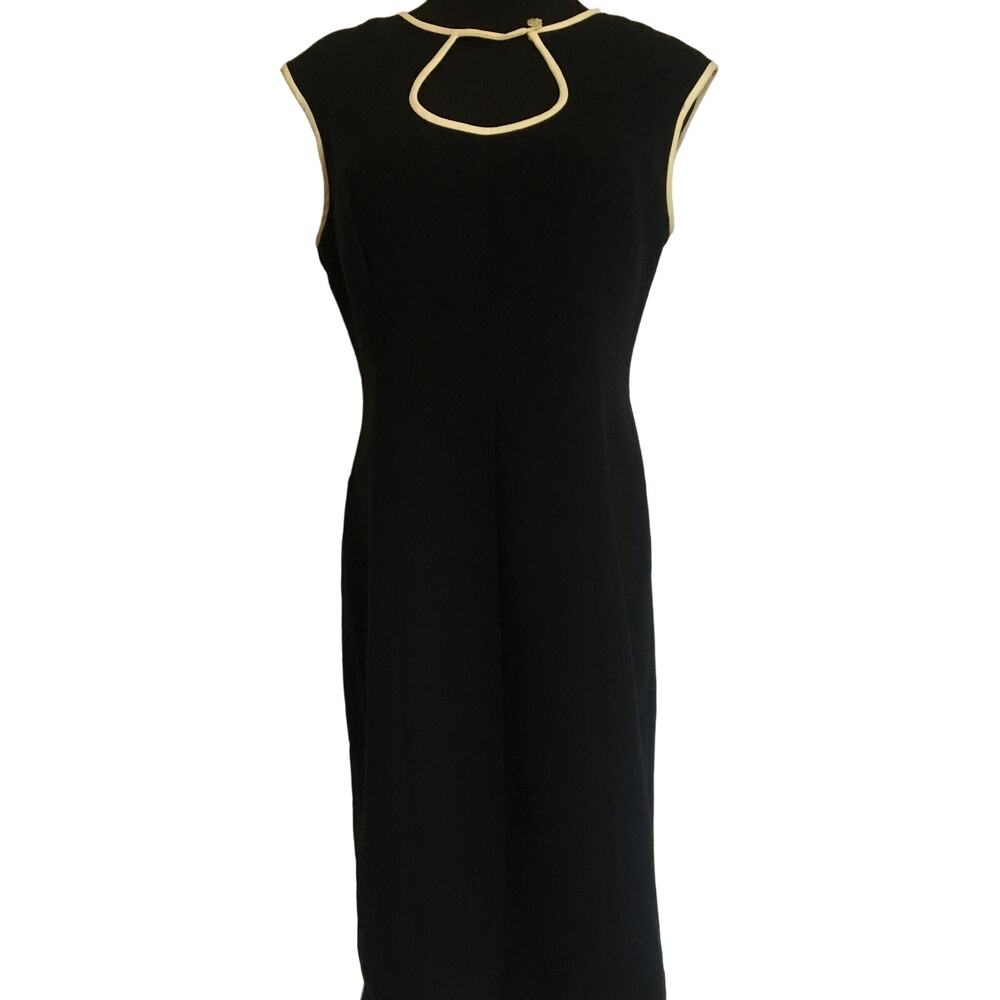 Simple Black Vintage Dress Knee Length